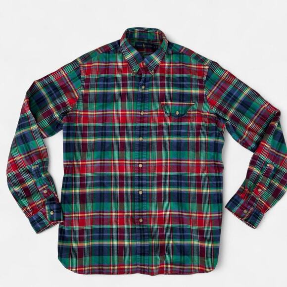 Polo by Ralph Lauren Other - Polo Ralph Lauren Red and green plaid flannel button down shirt  L 100% cotton
